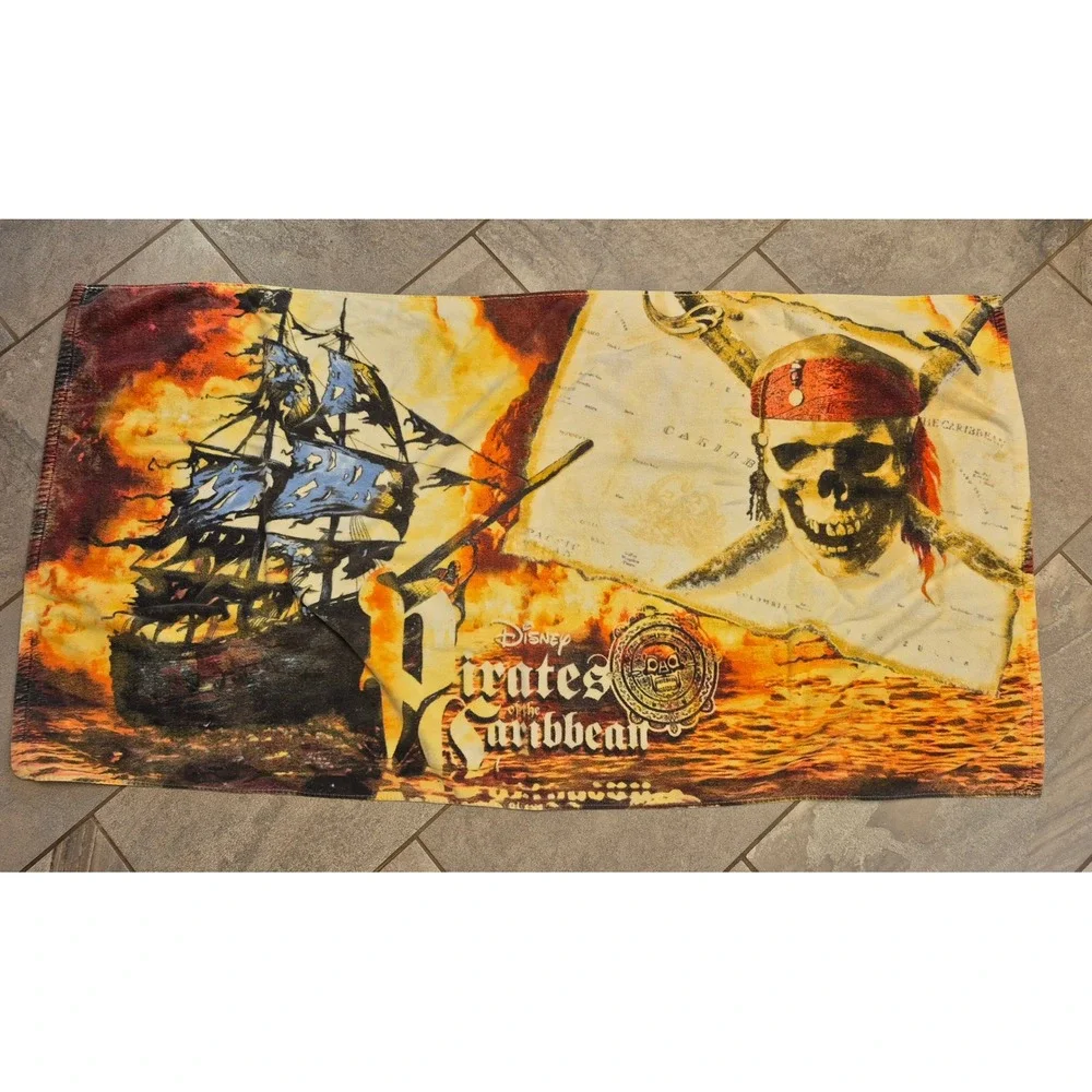 Vintage Disney 101 Dalmatians + Pirates Caribbean Towels‎ Set Y2K